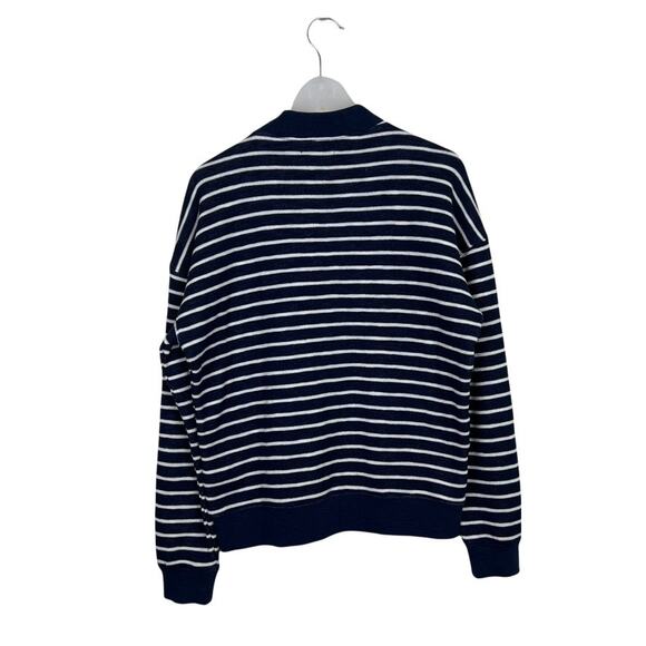 Madewell Quilted Mockneck Striped Sweatshirt Size Small - Picture 7 of 10